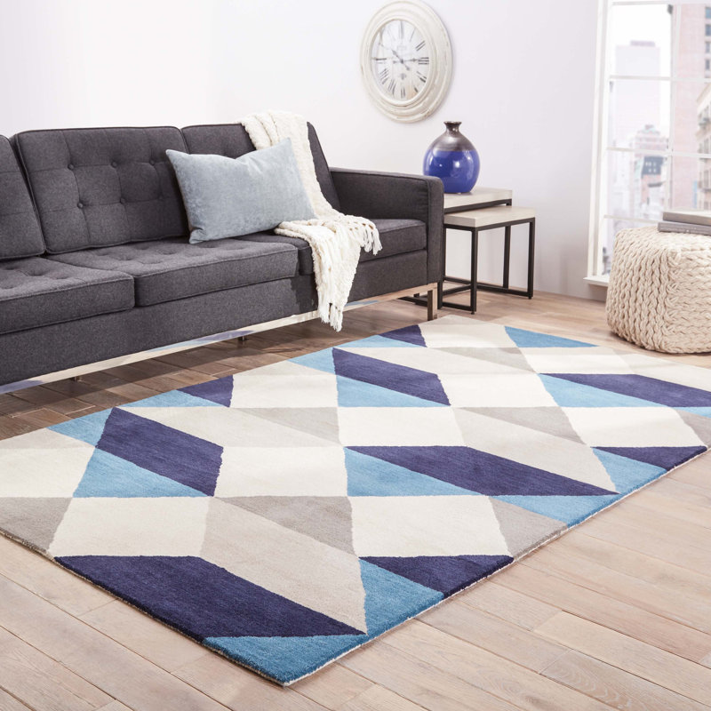 Benson Gray/Blue Geometric Area Rug & Reviews AllModern